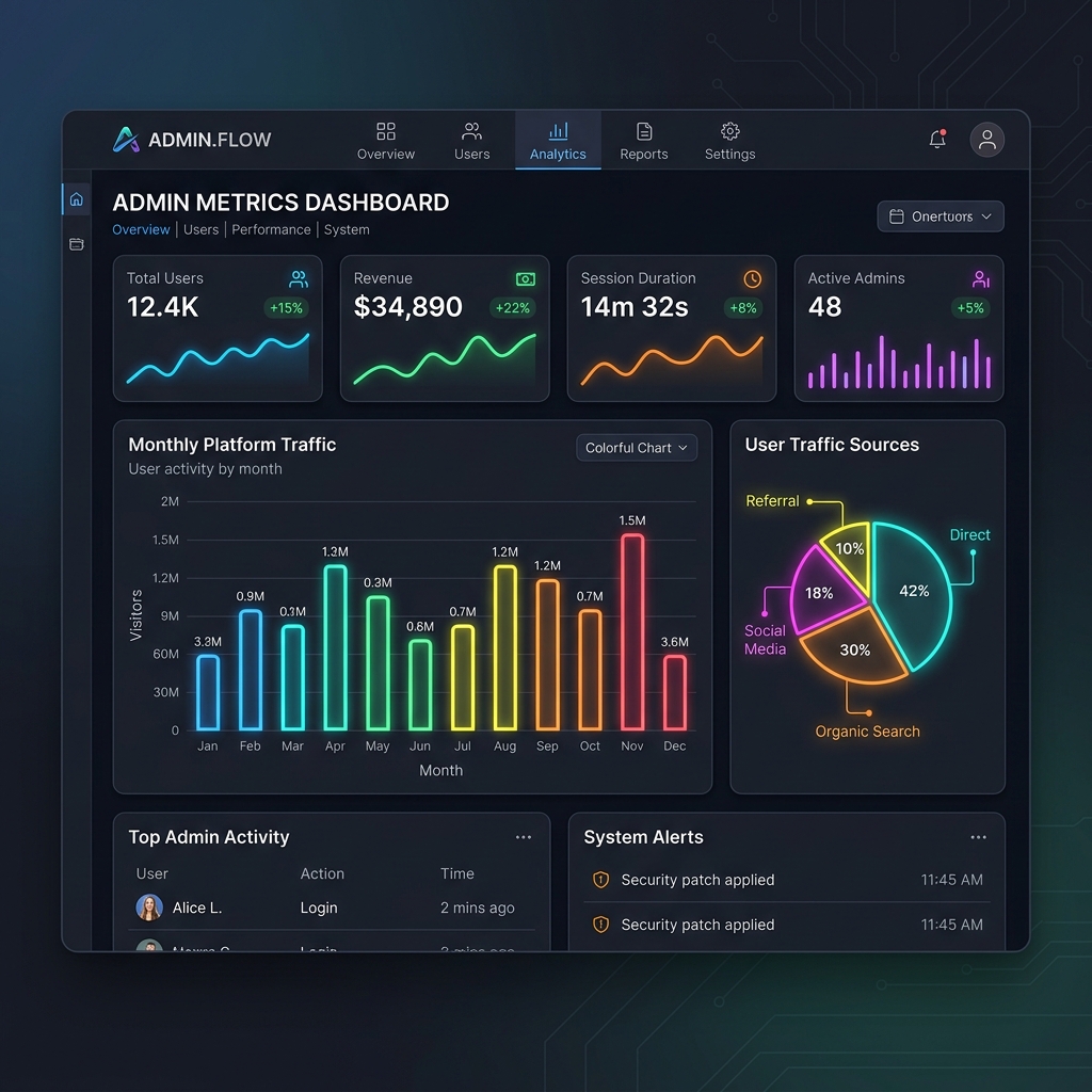Admin Metrics Dashboard